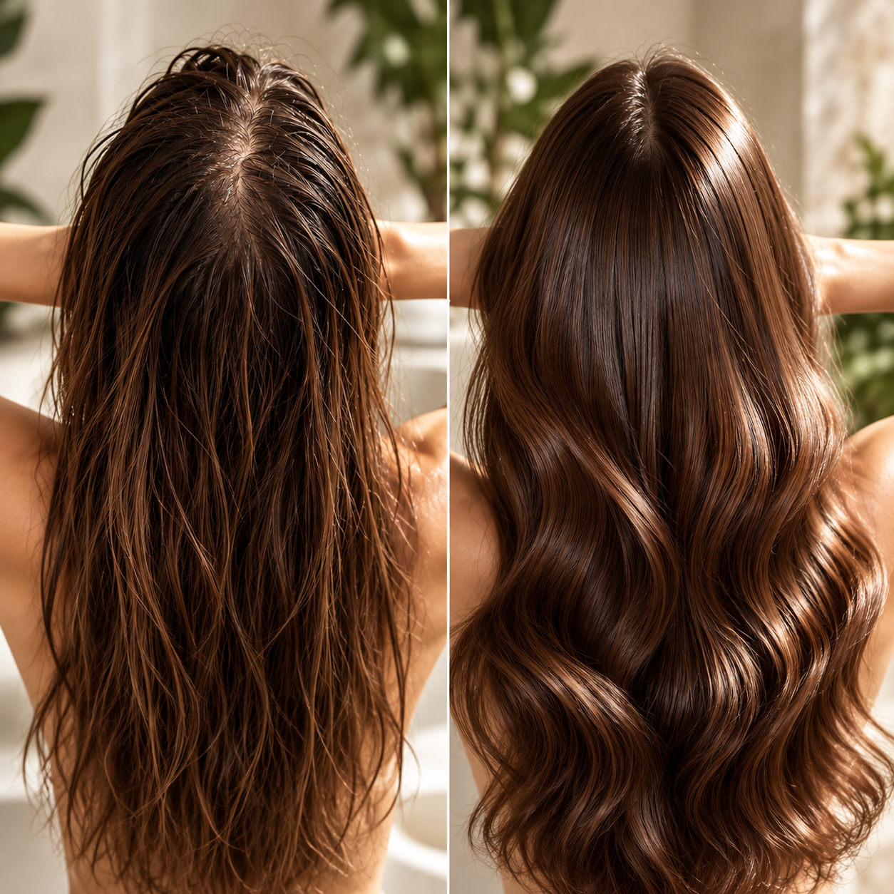 Capelli prima e dopo il lavaggio